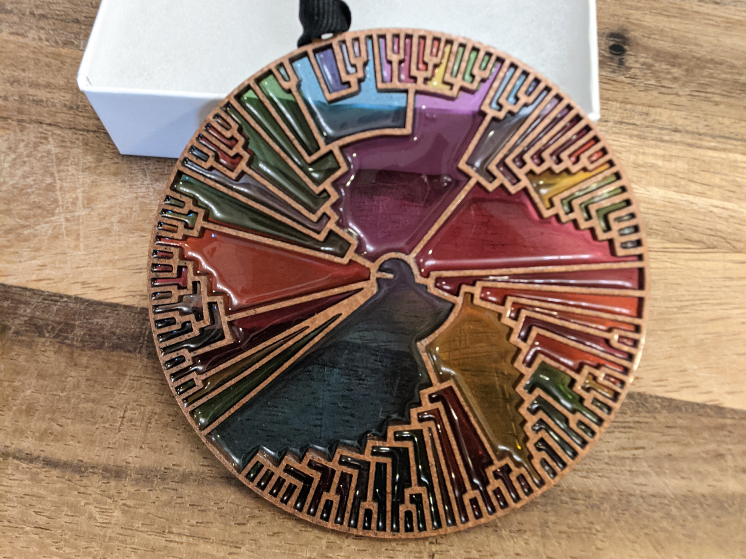 Atheist Secular Resin Stained-Glass Phylogenetic Tree Christmas Ornament